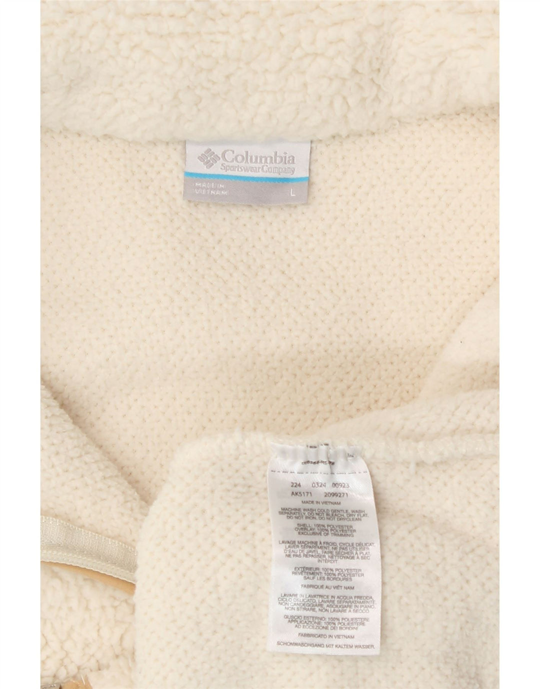 Columbia Herre Fleecejakke UK 40 Stor Hvid Polyester