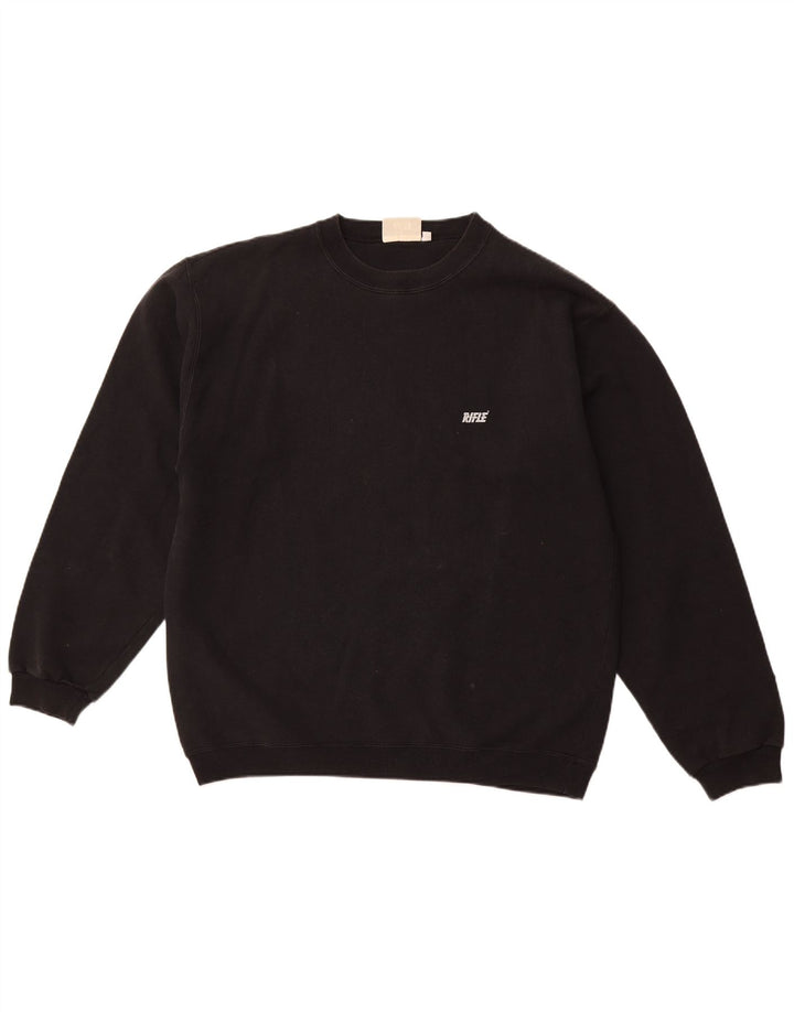 RIFLE Herre Sweatshirt Jumper XL Sort Bomuld