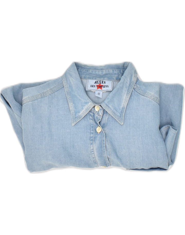 LES COPAINS Womens Denim Shirt IT 44 Medium Blue Cotton Vintage Les Copains and Second-Hand Les Copains from Messina Hembry 