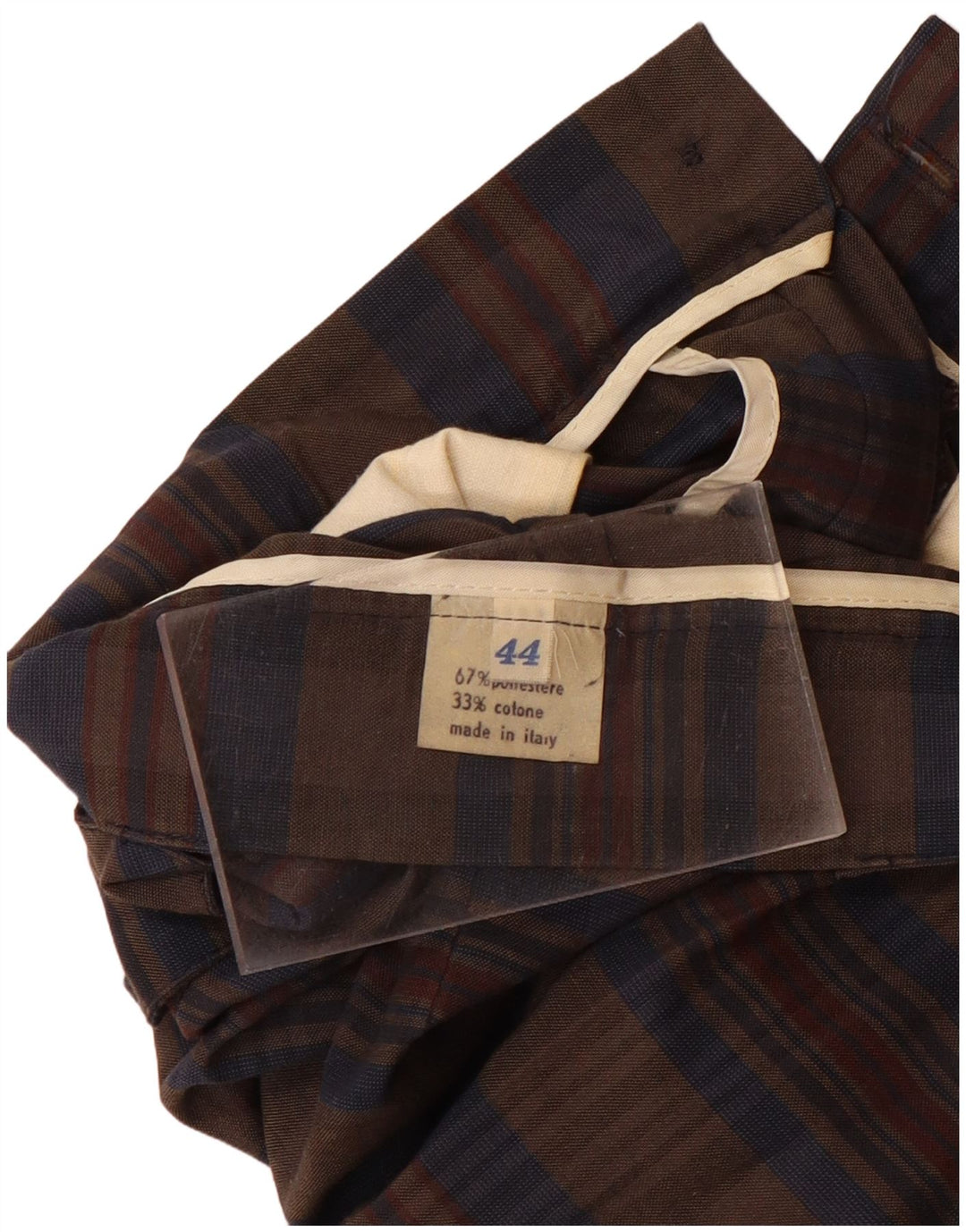 VINTAGE Højtaljede Chinobukser til kvinder IT 44 Medium W26 L29 Brun ternet