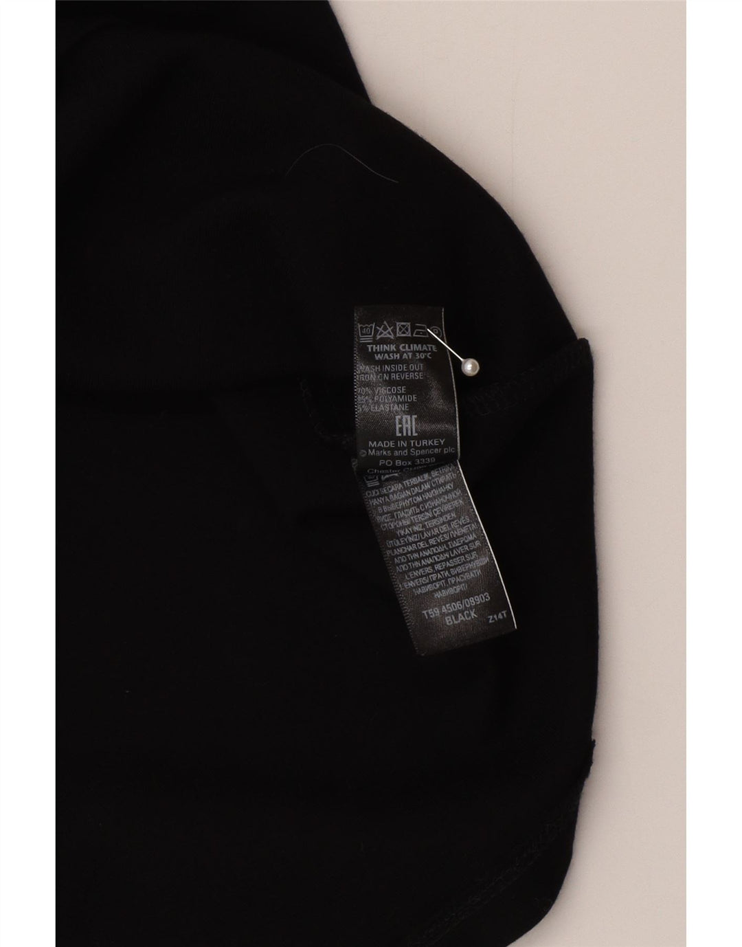Marks & Spencer Mininederdel til kvinder UK 14 Large W30 Black Viscose