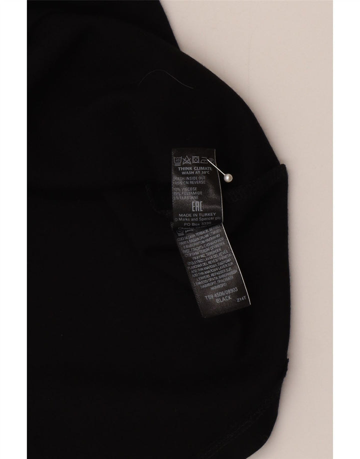 Marks & Spencer Mininederdel til kvinder UK 14 Large W30 Black Viscose