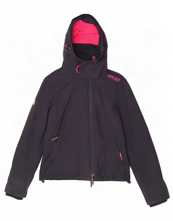 Superdry Windcheater Windbreaker Jacket til kvinder UK 12 Medium Navy Blue
