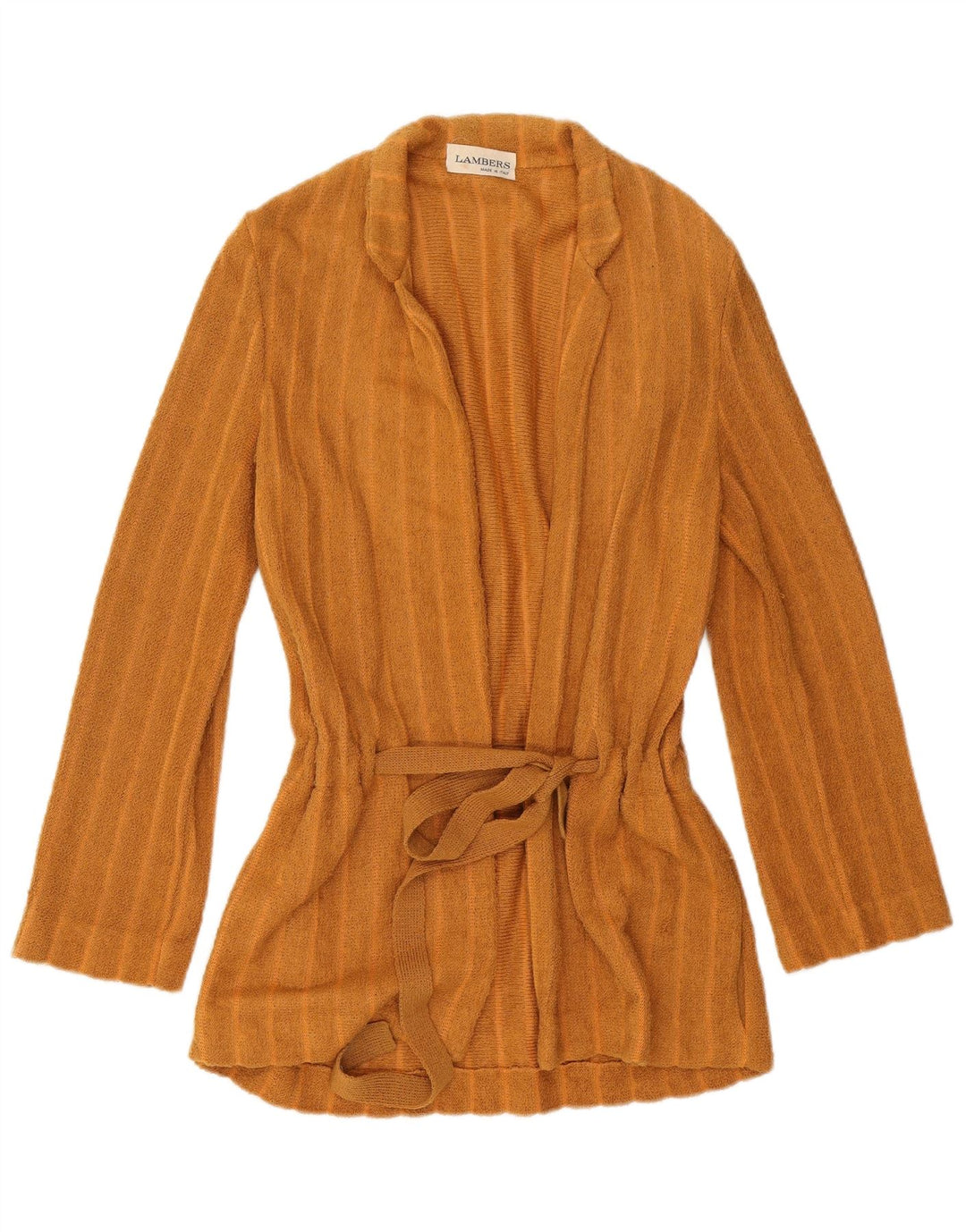 Lambers Dame Longline Cardigan Sweater IT 42 Medium Orange Nålestribe