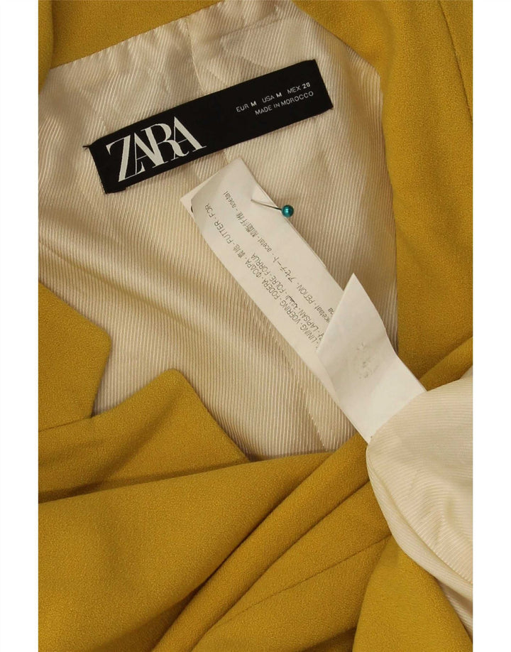 Zara Dame Longline Blazer Jacket UK 12 Medium Yellow
