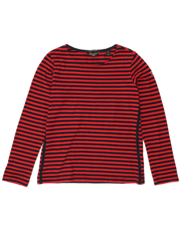 Scotch & Soda Dame Oversized Top Langærmet UK 2 XS Rødstribet Bomuld