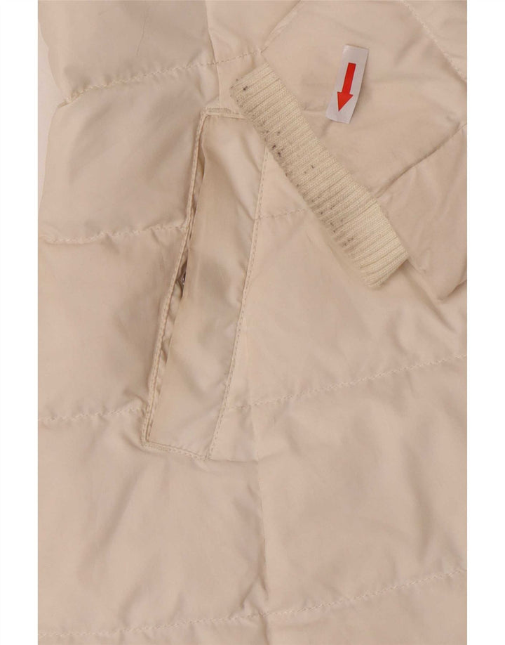 Tommy Hilfiger Dame Hætte Polstret Frakke UK 6 XS Hvid Polyester