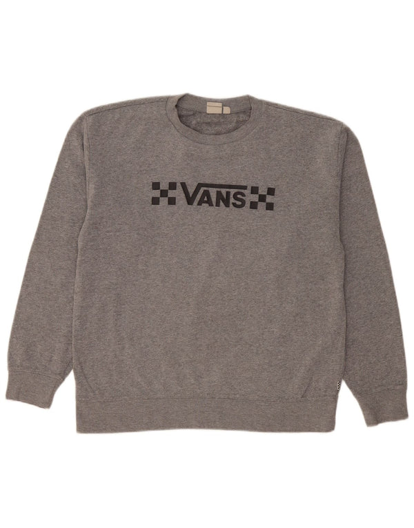 Vans Herre Grafisk Sweatshirt Jumper Medium Grå Bomuld