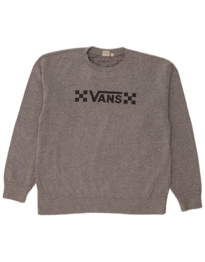 Vans Herre Grafisk Sweatshirt Jumper Medium Grå Bomuld