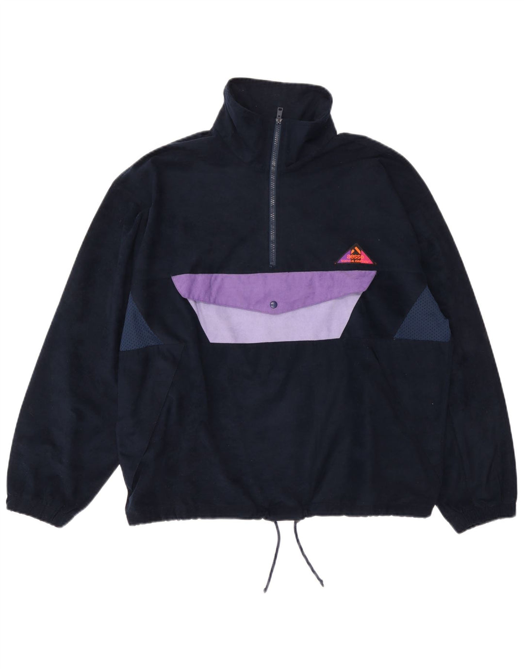 Aesse Herre Anorak Jacket UK 38 Medium Navy Blue Colourblock