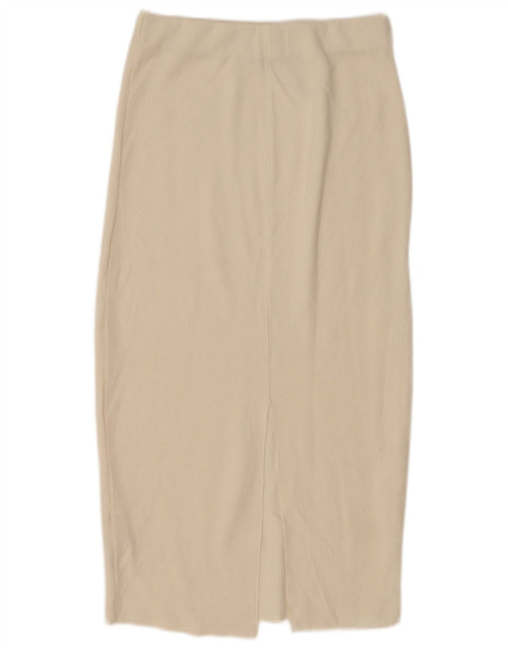 Zara Midi-nederdel til kvinder, lille W26 Off White Bomuld