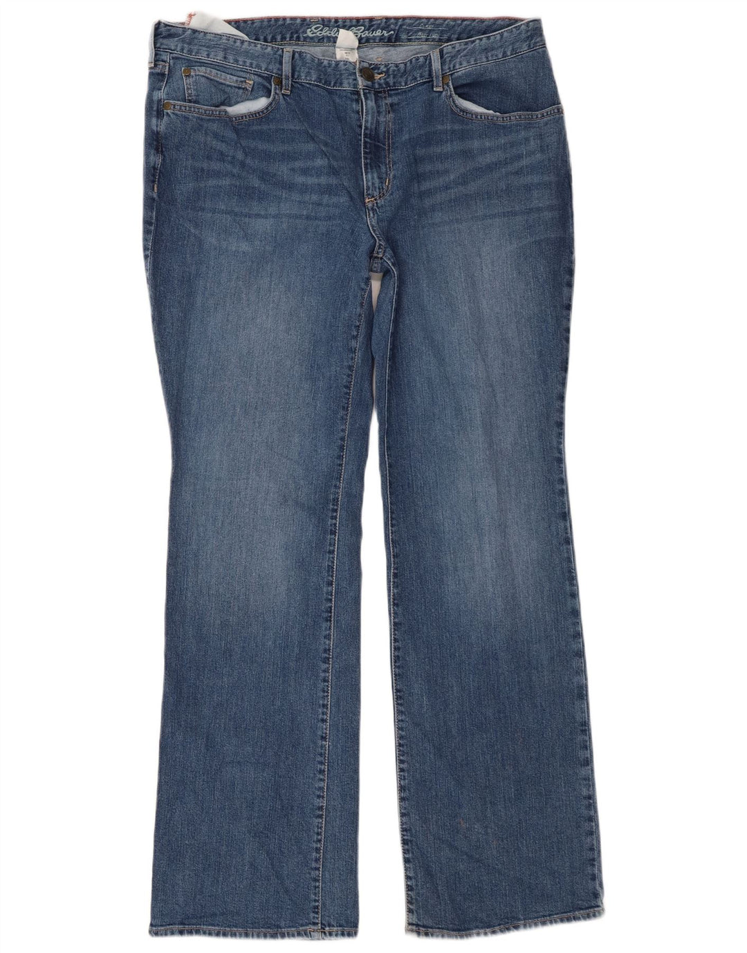 EDDIE BAUER Dame Curvy Bootcut Jeans US 16 2XL W36 L32 Blå Bomuld