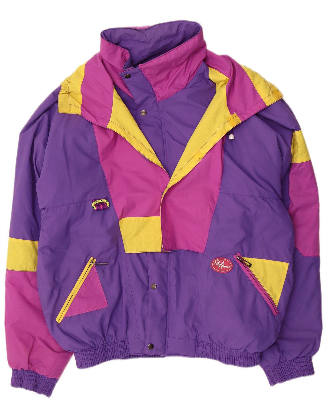 Vintage Skijakke til mænd IT 54 XL Lilla Colourblock Polyamid