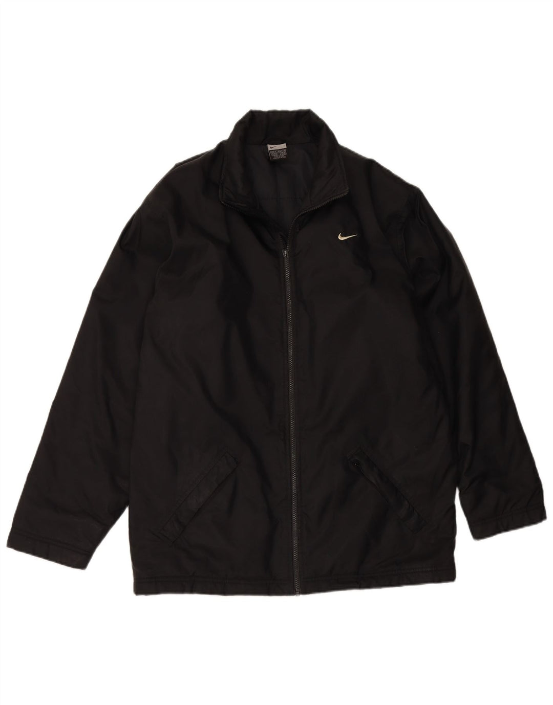 NIKE grafisk polstret jakke til mænd UK 39/41 medium sort nylon