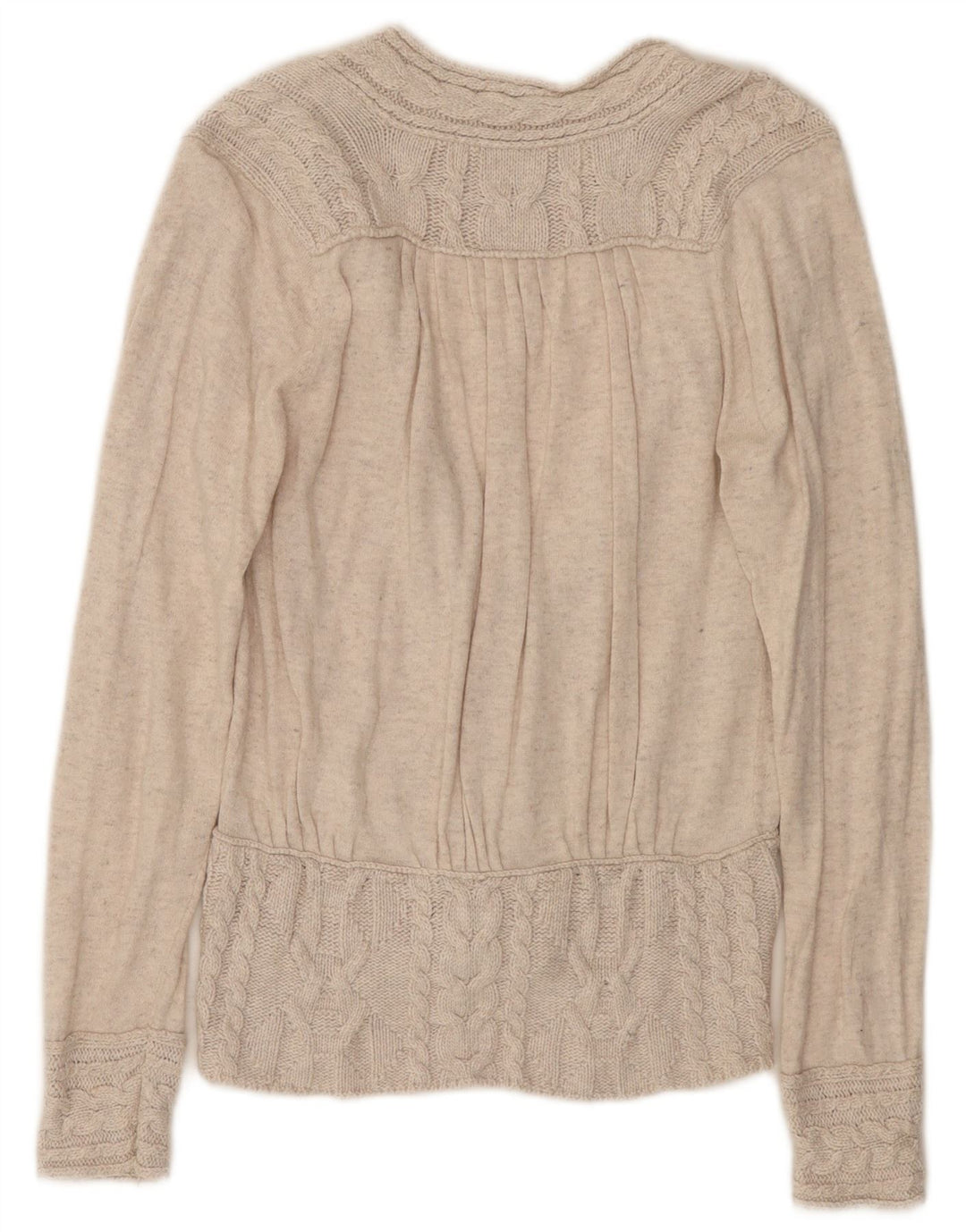 ZARA Cardigan sweater til kvinder UK 14 Stor beige bomuld