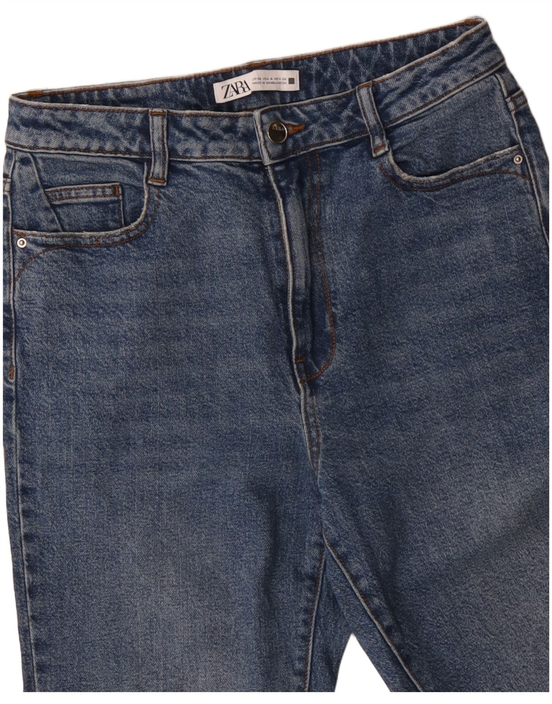 ZARA Dame Bootcut Jeans EU 36 XS W26 L33 Blå