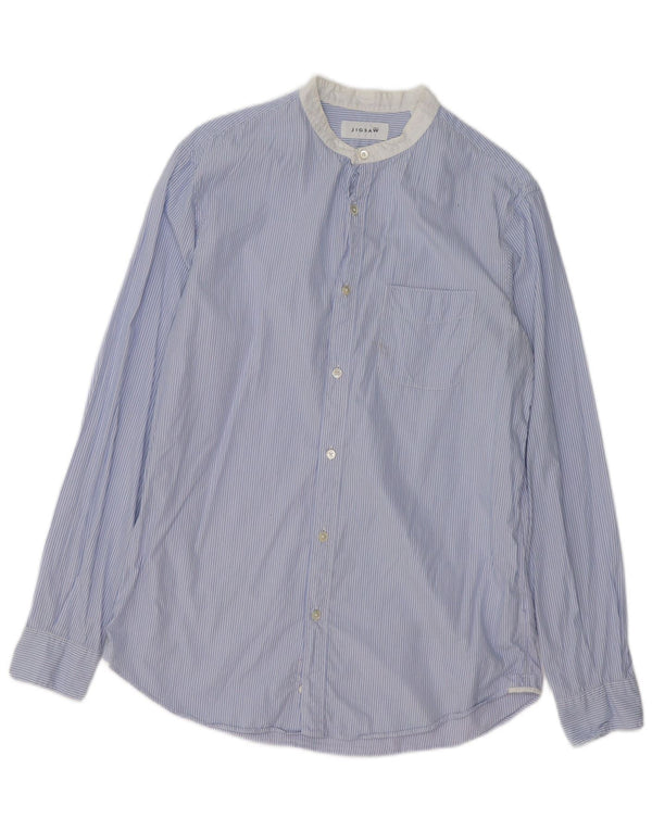 JIGSAW Mens Shirt Medium Blue Pinstripe Cotton