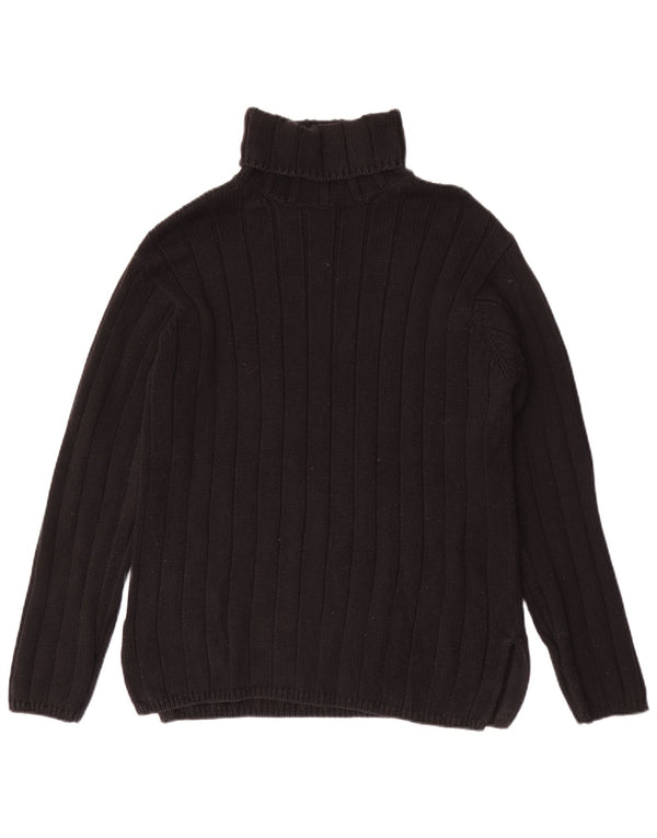 Gap Dame Roll Neck Jumper Sweater UK 14 Medium Sort Bomuld