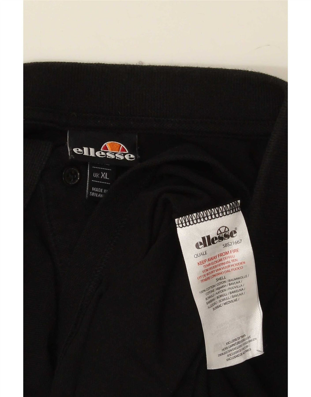 Ellesse Herre Polo Shirt XL Sort Bomuld