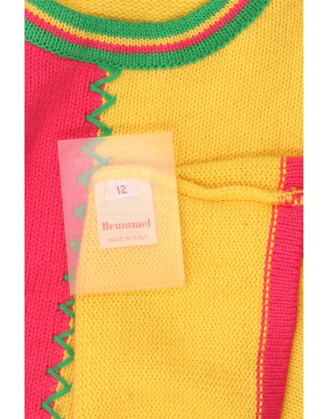 Brummell Dametrøjetrøje med rund hals DK 12 Medium Yellow Colourblock