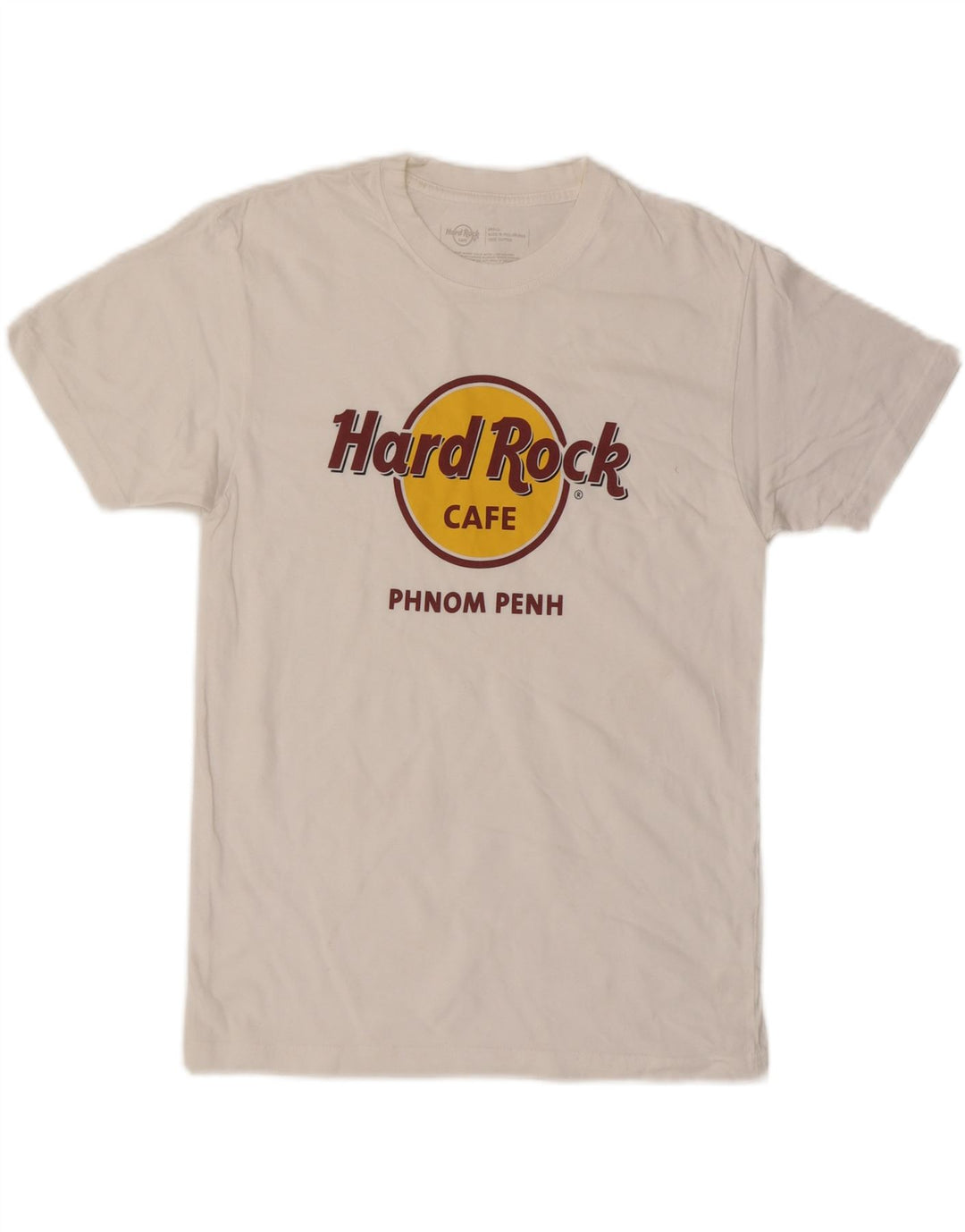 HARD ROCK CAFE Herre Phnom Penh grafisk T-shirt Top Lille hvid bomuld
