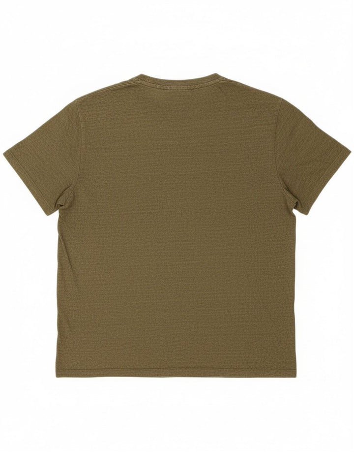 Superdry T-shirt top til mænd 2XL Khaki stribet bomuld