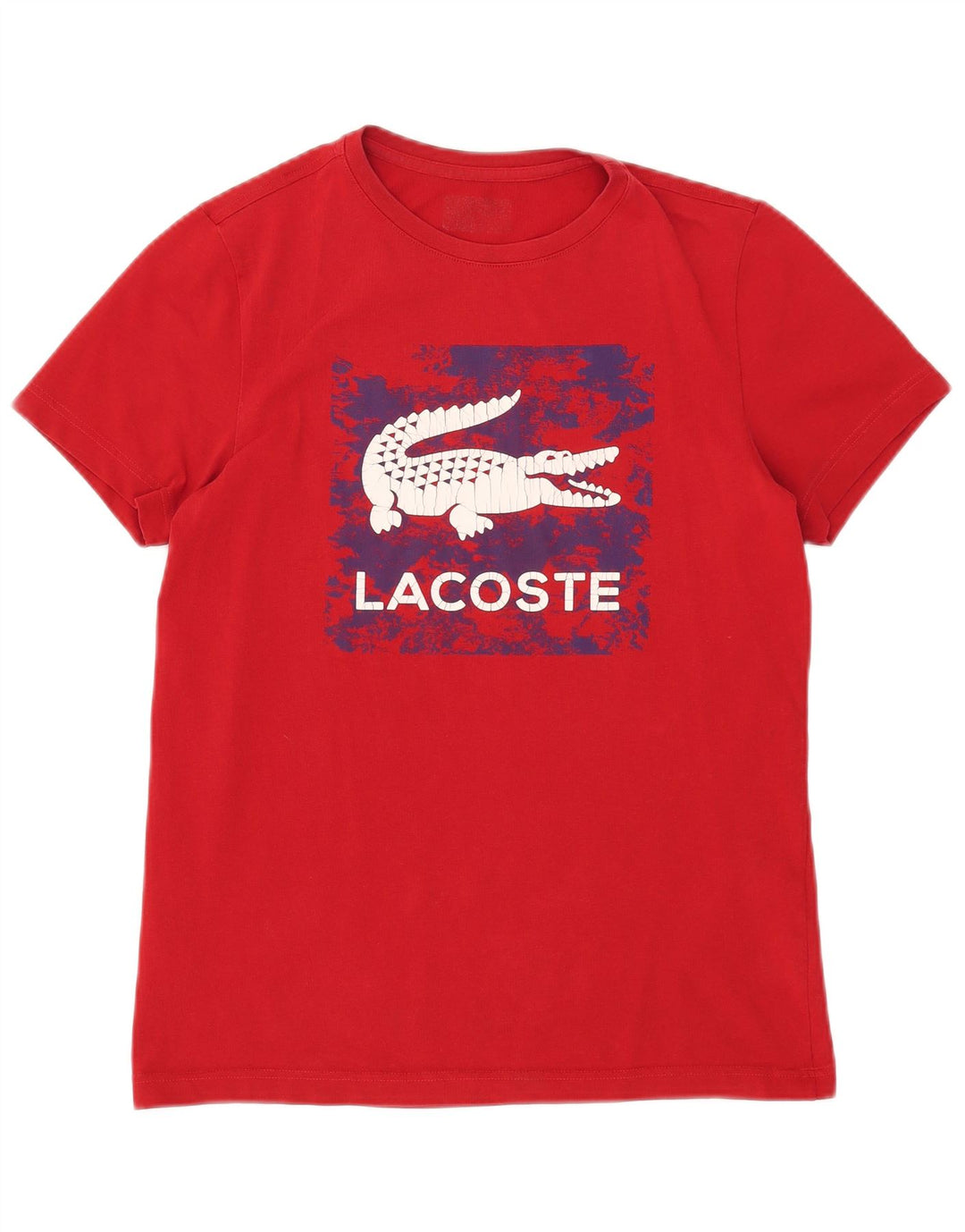 Lacoste Herre grafisk T-shirt top størrelse 3 Lille rød bomuld