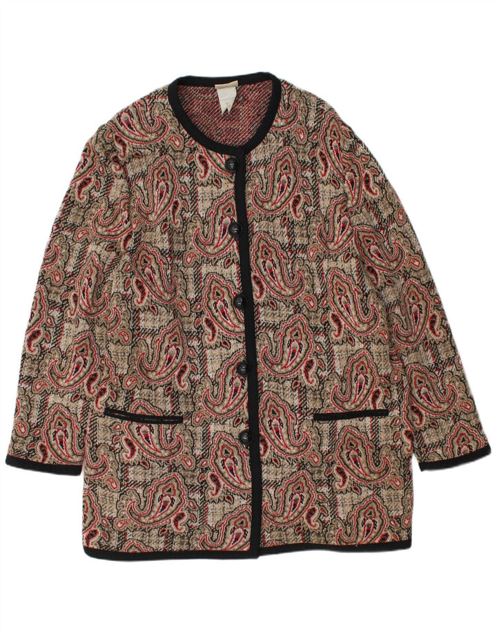 Liola Dame 5 Button Blazer Jacket UK 24 4XL Flerfarvet Paisley Wool