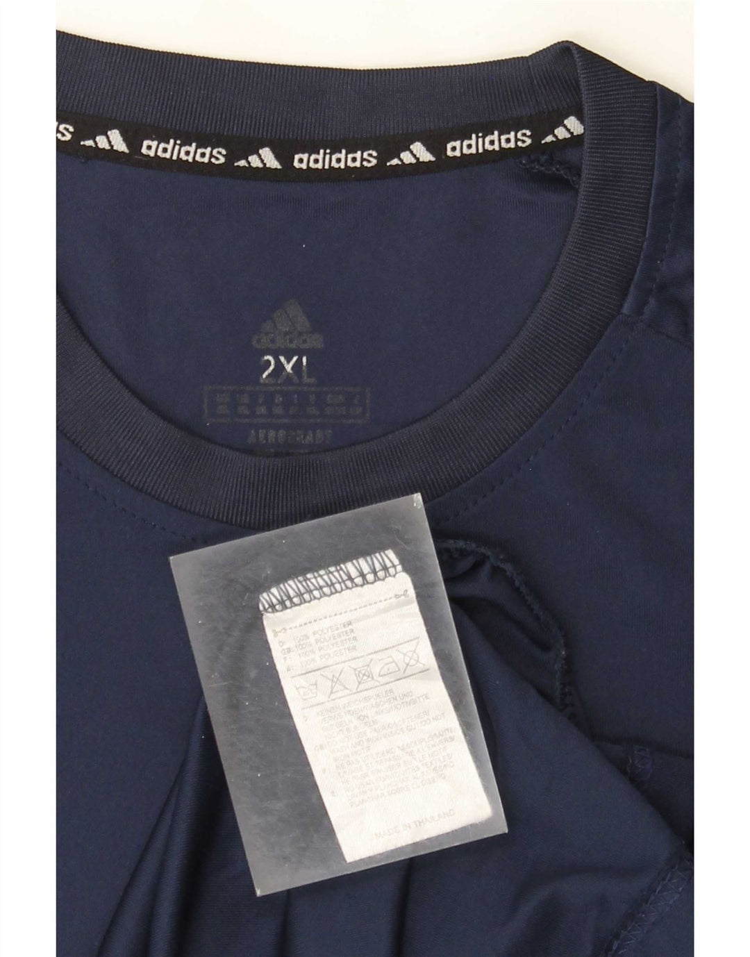 Adidas Herre Aeroready T-Shirt Top 2XL Navy Blue Polyester