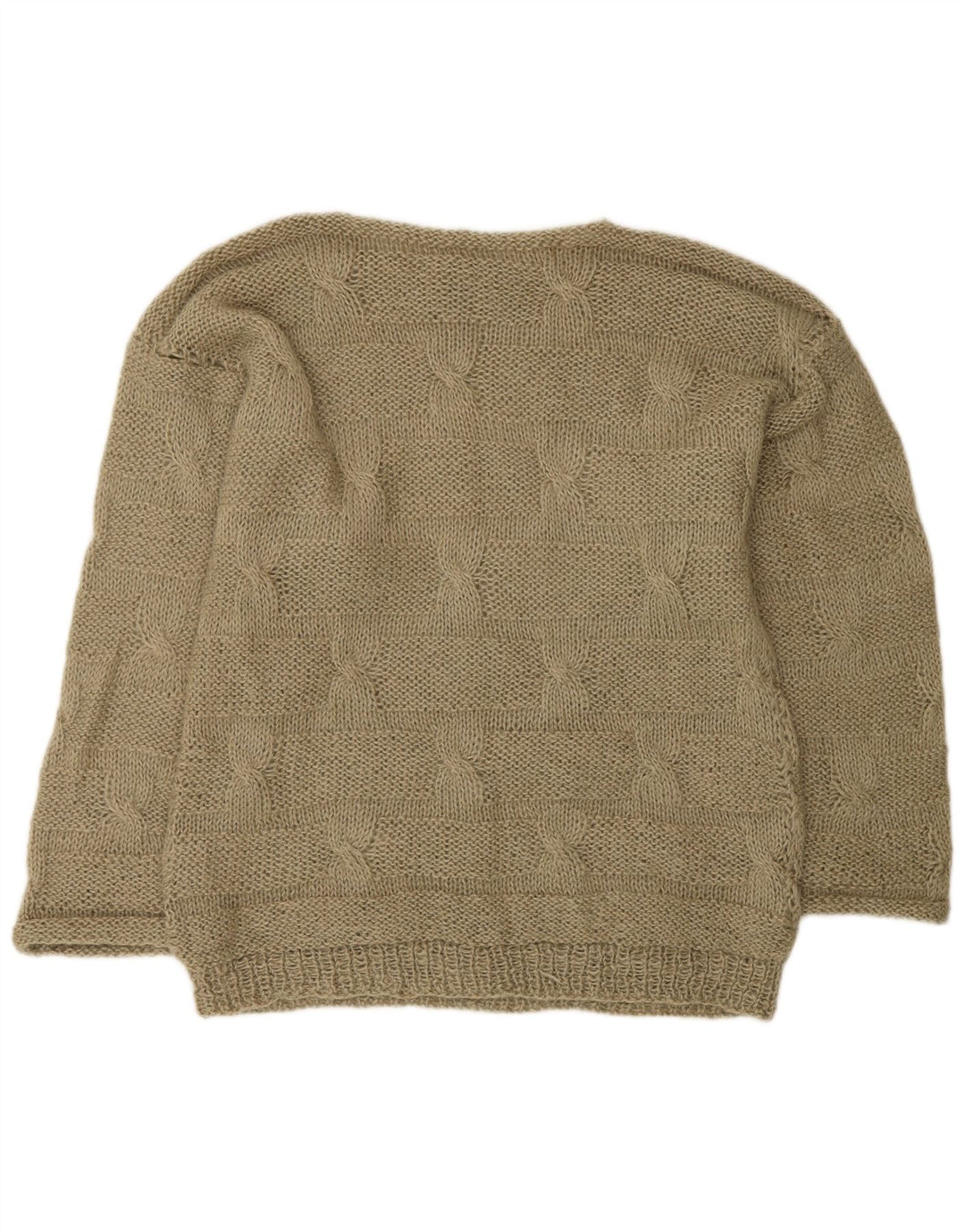 Vintage Herre Boat Neck Jumper Sweater Medium Khaki