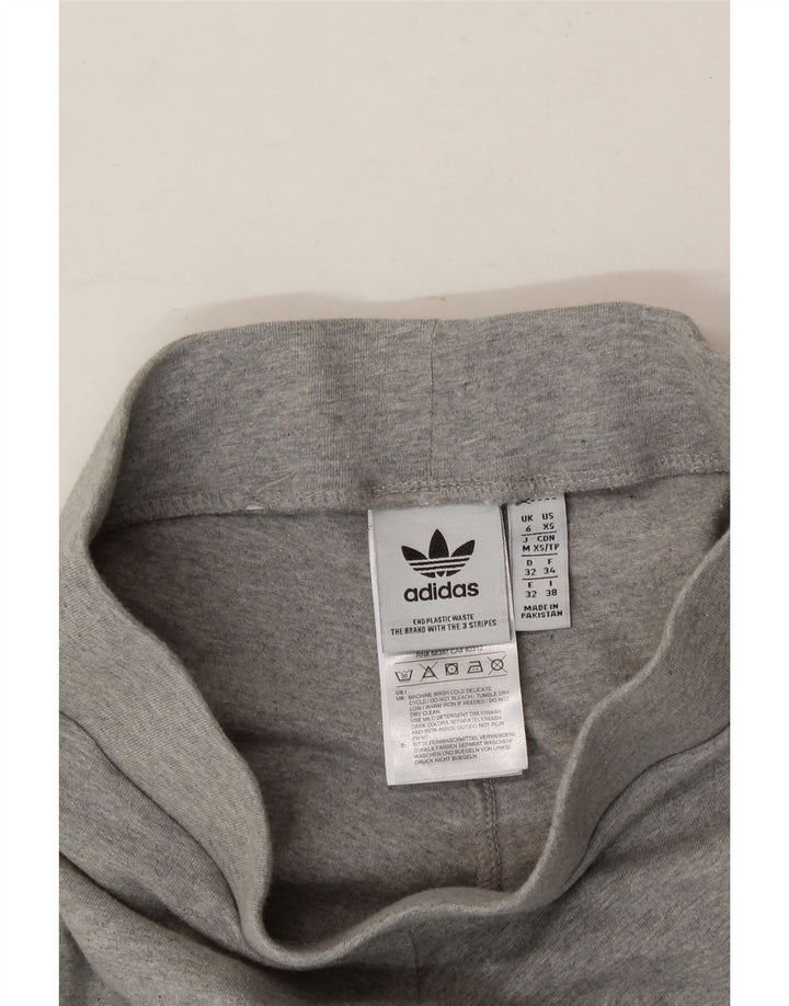 ADIDAS Womens Leggings UK 6 XS Grey Cotton Vintage Adidas and Second-Hand Adidas from Messina Hembry 