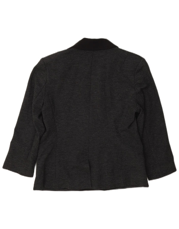 French Connection Dame Dobbeltradet Blazer Jacket UK 12 Medium Grey