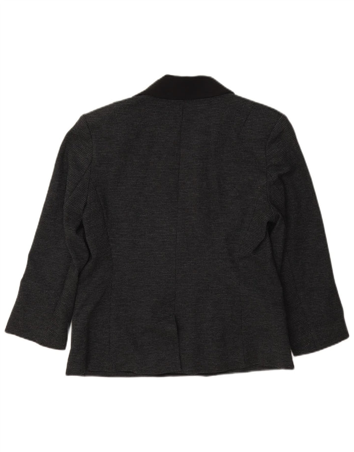 French Connection Dame Dobbeltradet Blazer Jacket UK 12 Medium Grey