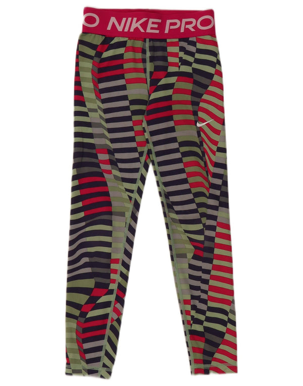 Nike piger Dri Fit grafiske leggings 8-9 år Små flerfarvede stribede