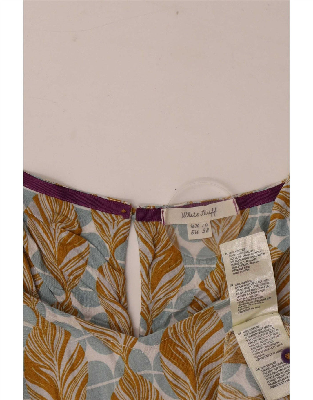 White Stuff Dame 3/4 ærmet bluse Top UK 10 Small Multicolored Floral