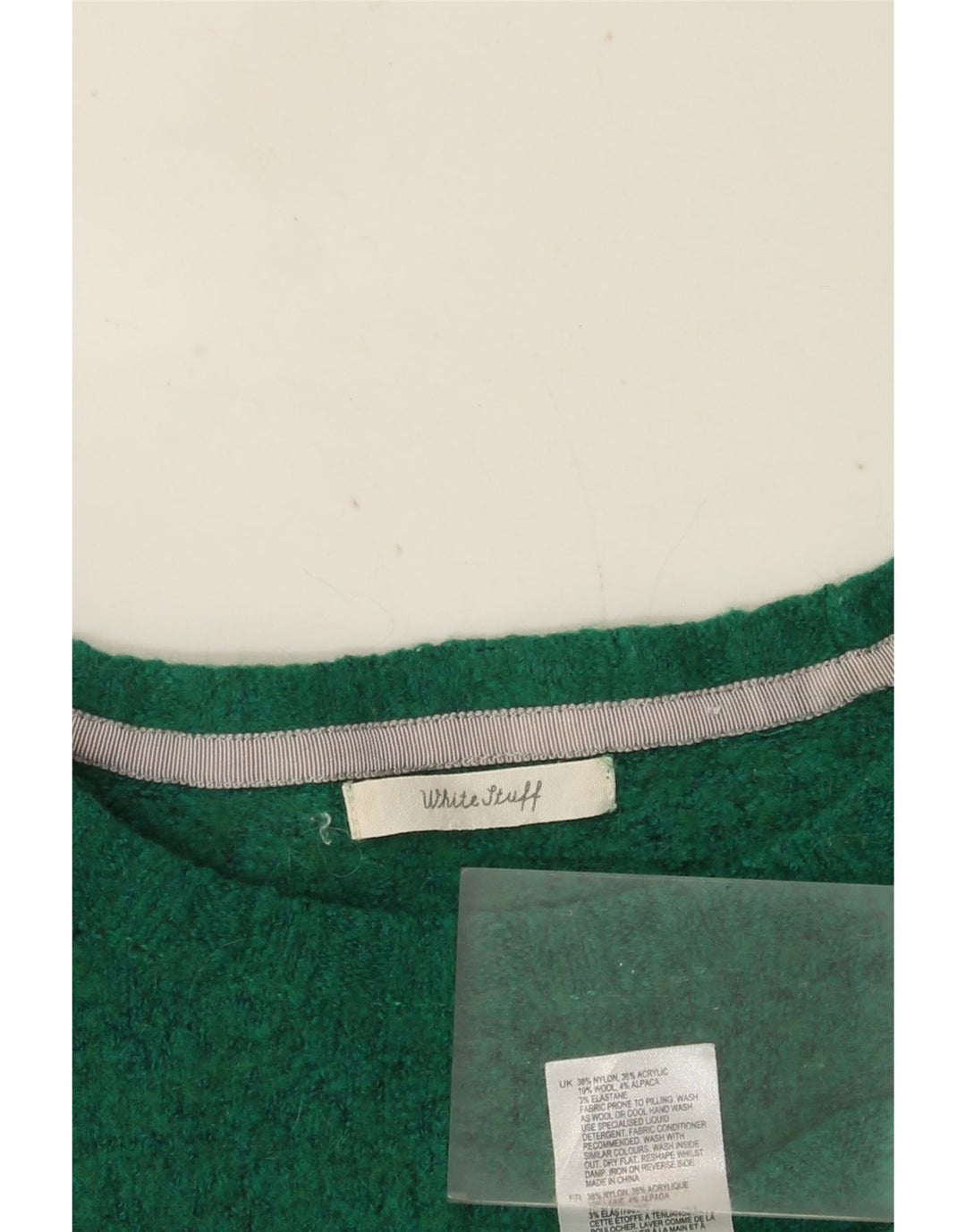 White Stuff Womens Crew Neck Jumper Sweater UK 16 Large Green Nylon