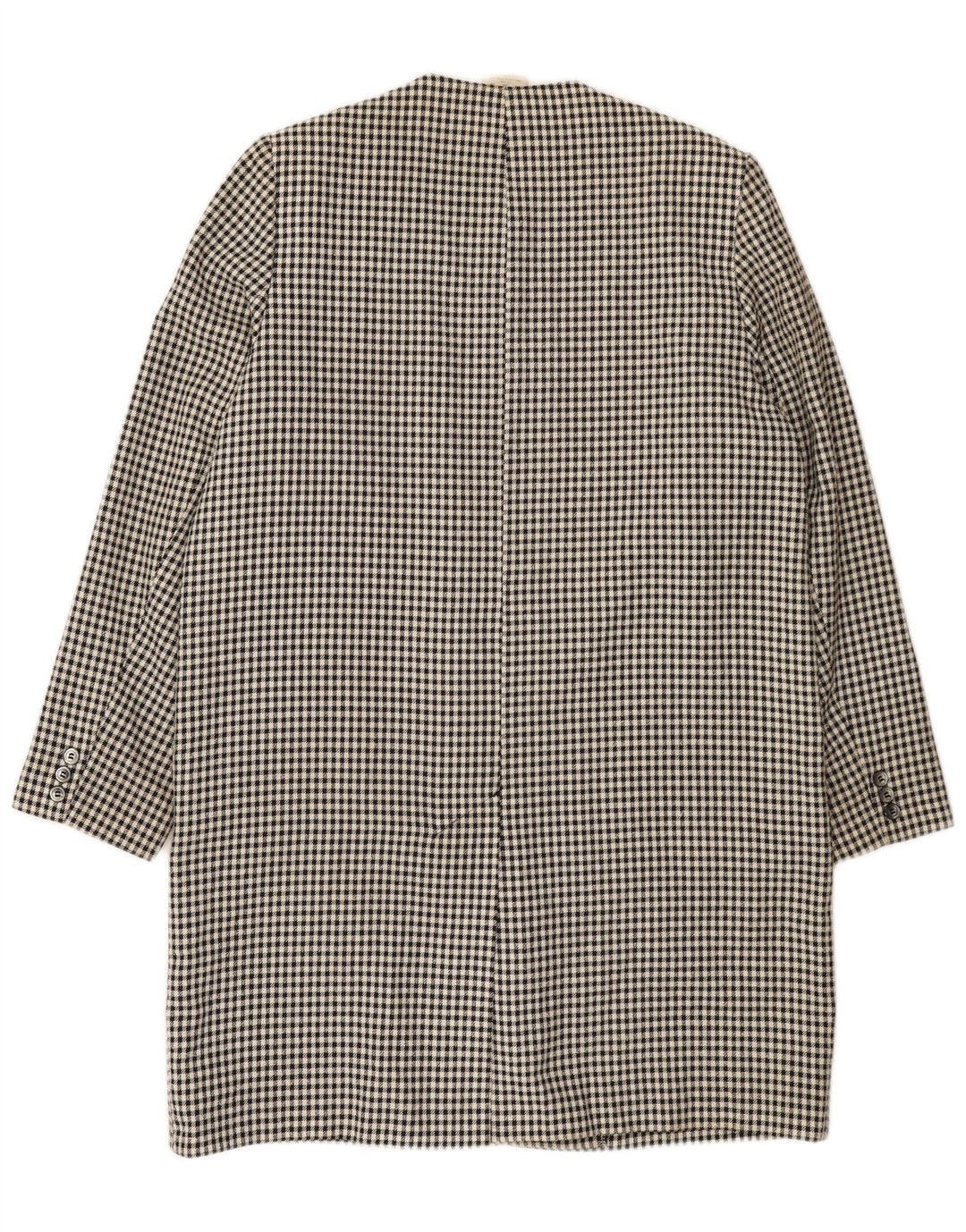 ALEXON Dame Loose Fit Overfrakke UK 12 Medium Black Houndstooth Polyester