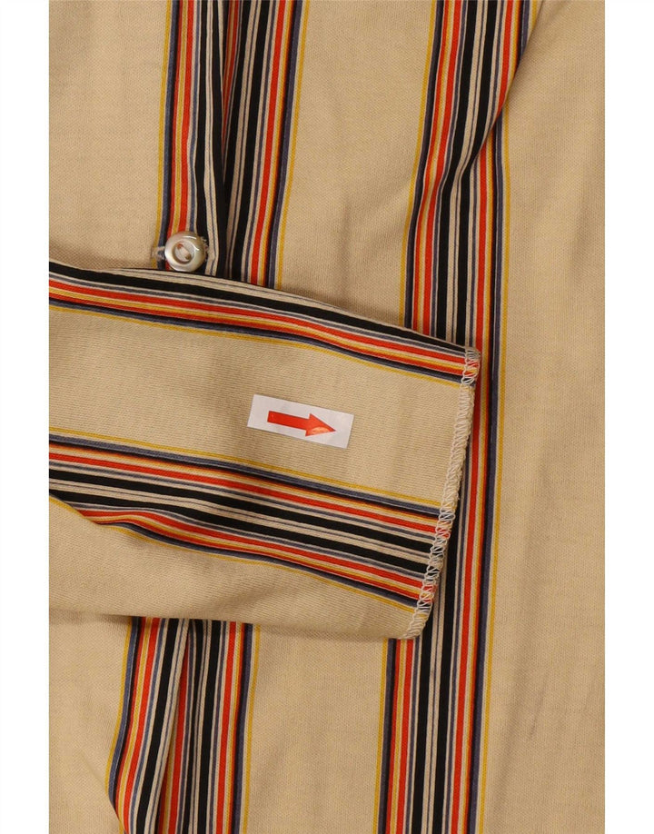 Vintage dameskjorte IT 44 Medium beige stribet bomuld