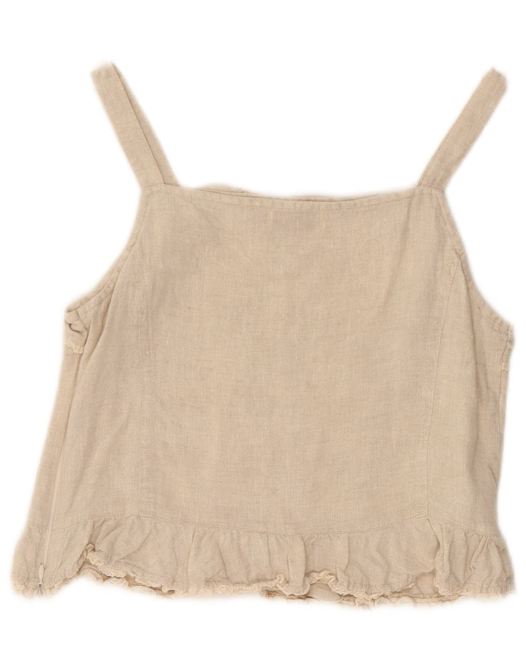 ALVIERO MARTINI Dame Crop Cami Top UK 14 Large Beige Linen