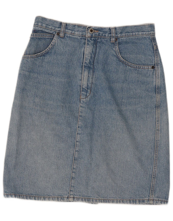 Vintage denimnederdel til kvinder W31 mellemblå bomuld