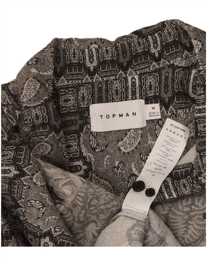 TOPMAN Herreskjorte Medium Grå Paisley Viscose
