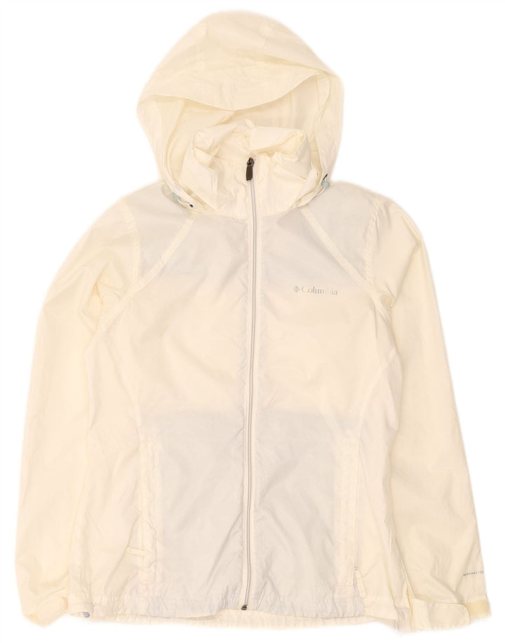 Columbia Dame Hætte Oversized regnjakke UK 10 Small White