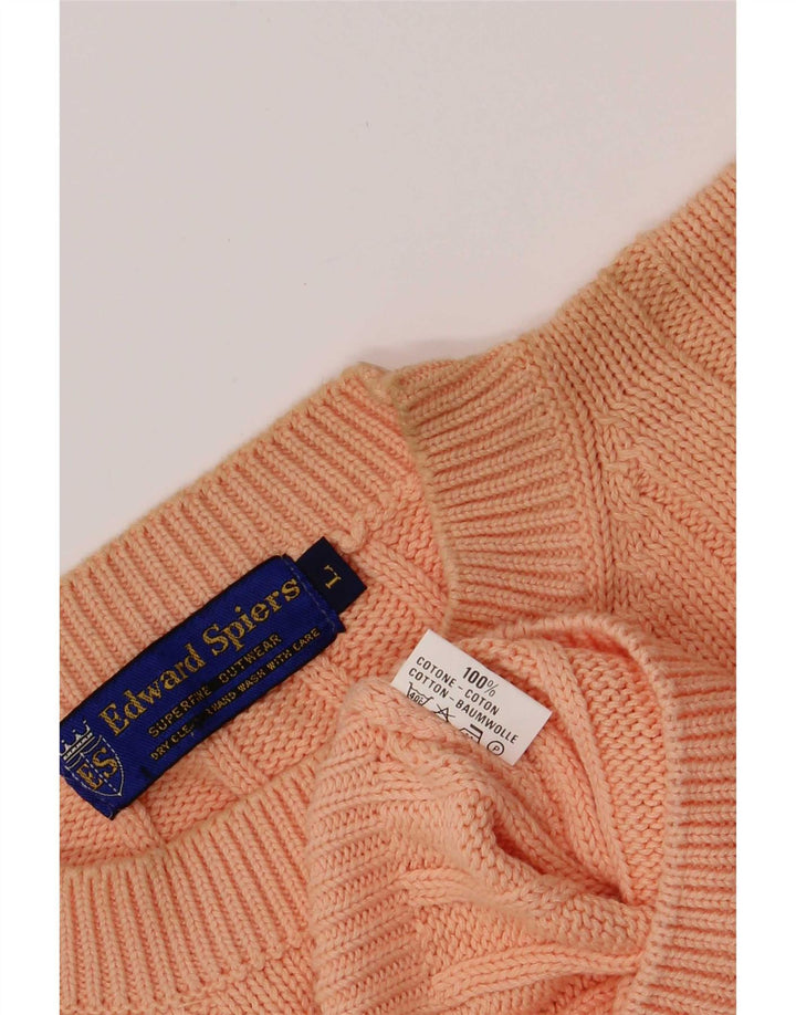 Edward Spires Herre Crew Neck Jumper Sweater Stor Orange Bomuld