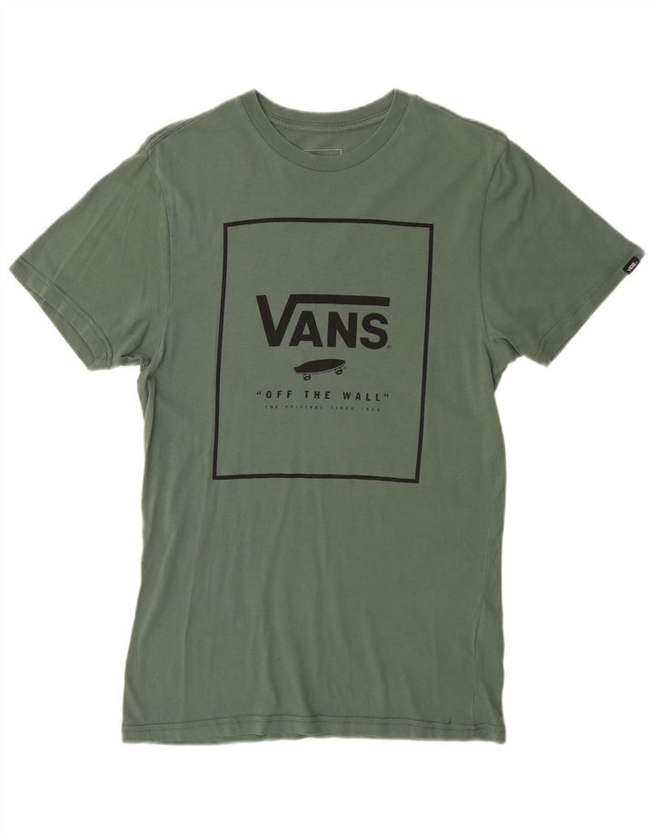 VANS Herre Custom Fit grafisk T-shirt top lille grøn bomuld