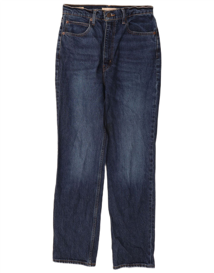 Levi's Dame Højtaljede Slim Straight Jeans W28 L29 Blå Bomuld