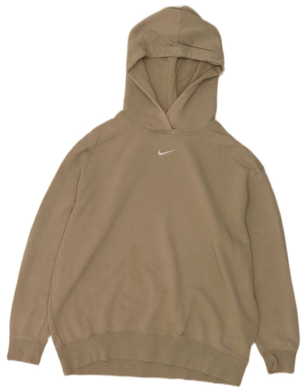 Nike Herre Loose Fit Hoodie Jumper Medium Beige Bomuld