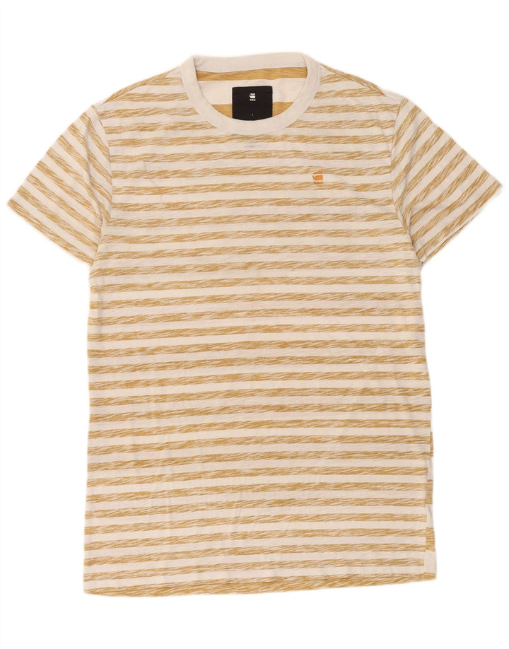 G-Star Herre T-Shirt Top Stor Beige Stribet Bomuld