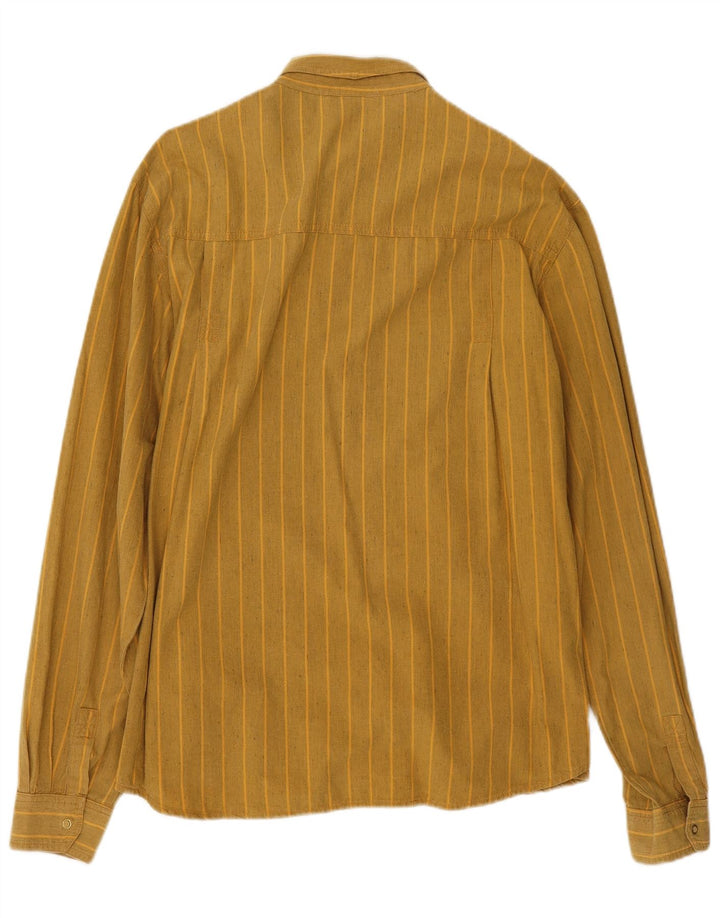 Vintage herreskjorte medium gul stribet bomuld