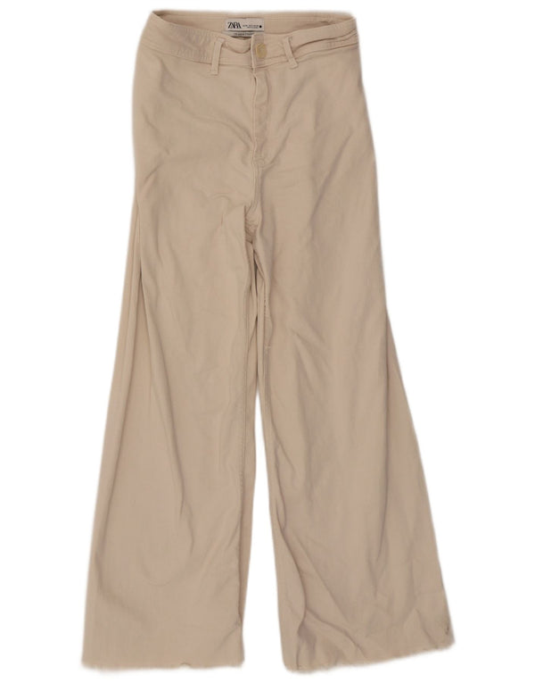 Zara Womens The Marine Straight Jeans EU 38 NSmall W28 L28 Beige Bomuld