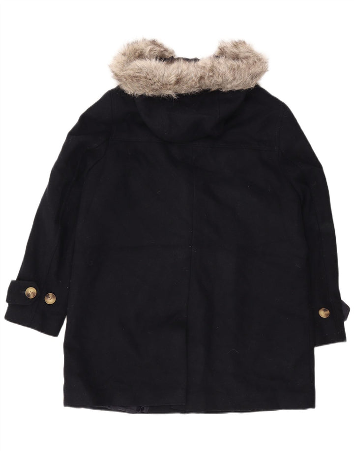 Marks & Spencer Dame Hooded Duffel Coat UK 16 Large Navy Blue Polyester